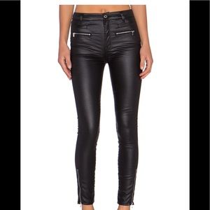 7 For All Mankind High Waist Moto Zip Ankle Skinny